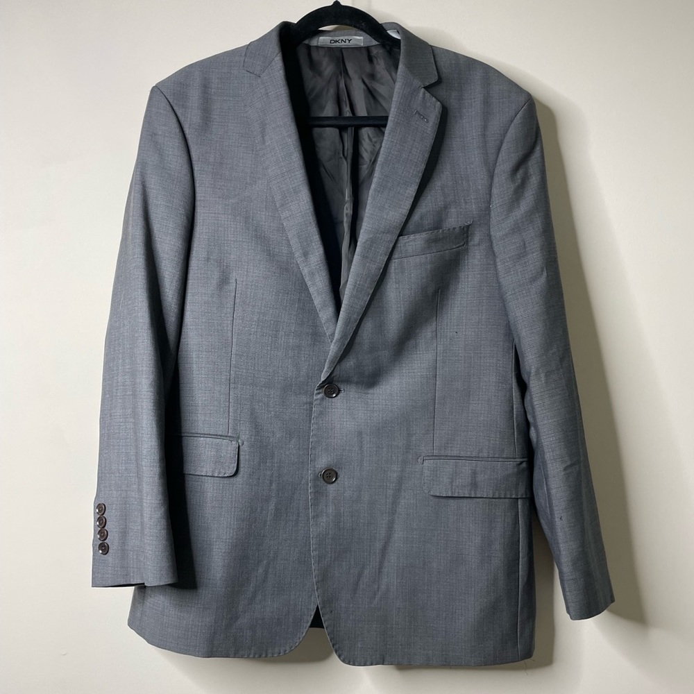 DKNY Grey Wool Suit Jacket 44R
